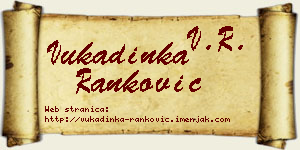 Vukadinka Ranković vizit kartica